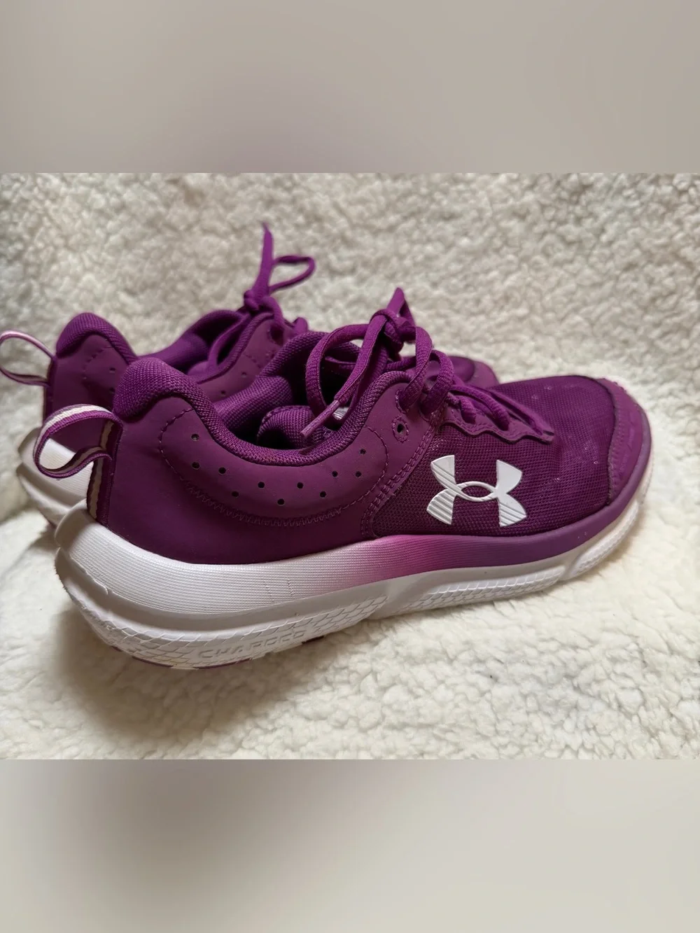 Under Armour Charged Assert 10 Sneakers Andromeda Purple Lace-Up Yourh Size 6